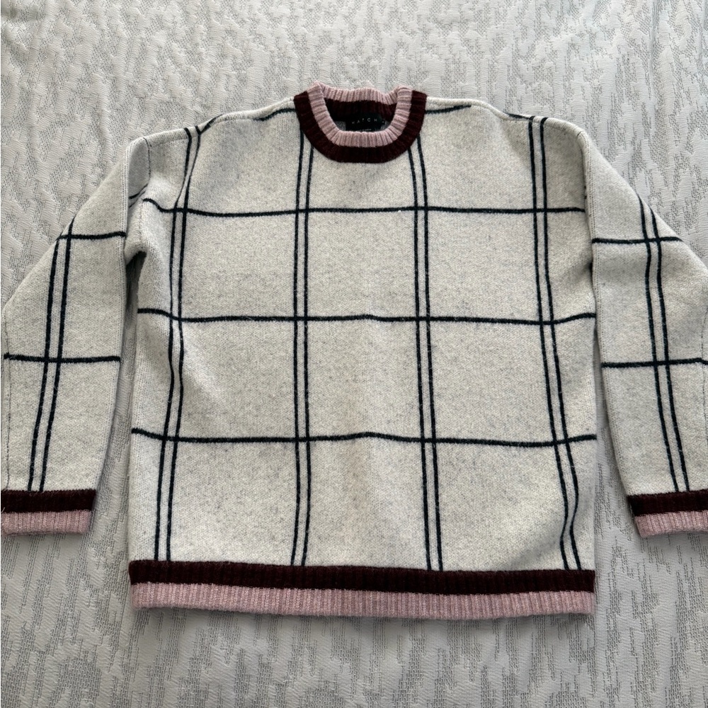 Hatch Maternity Windowpane Crew Sweater